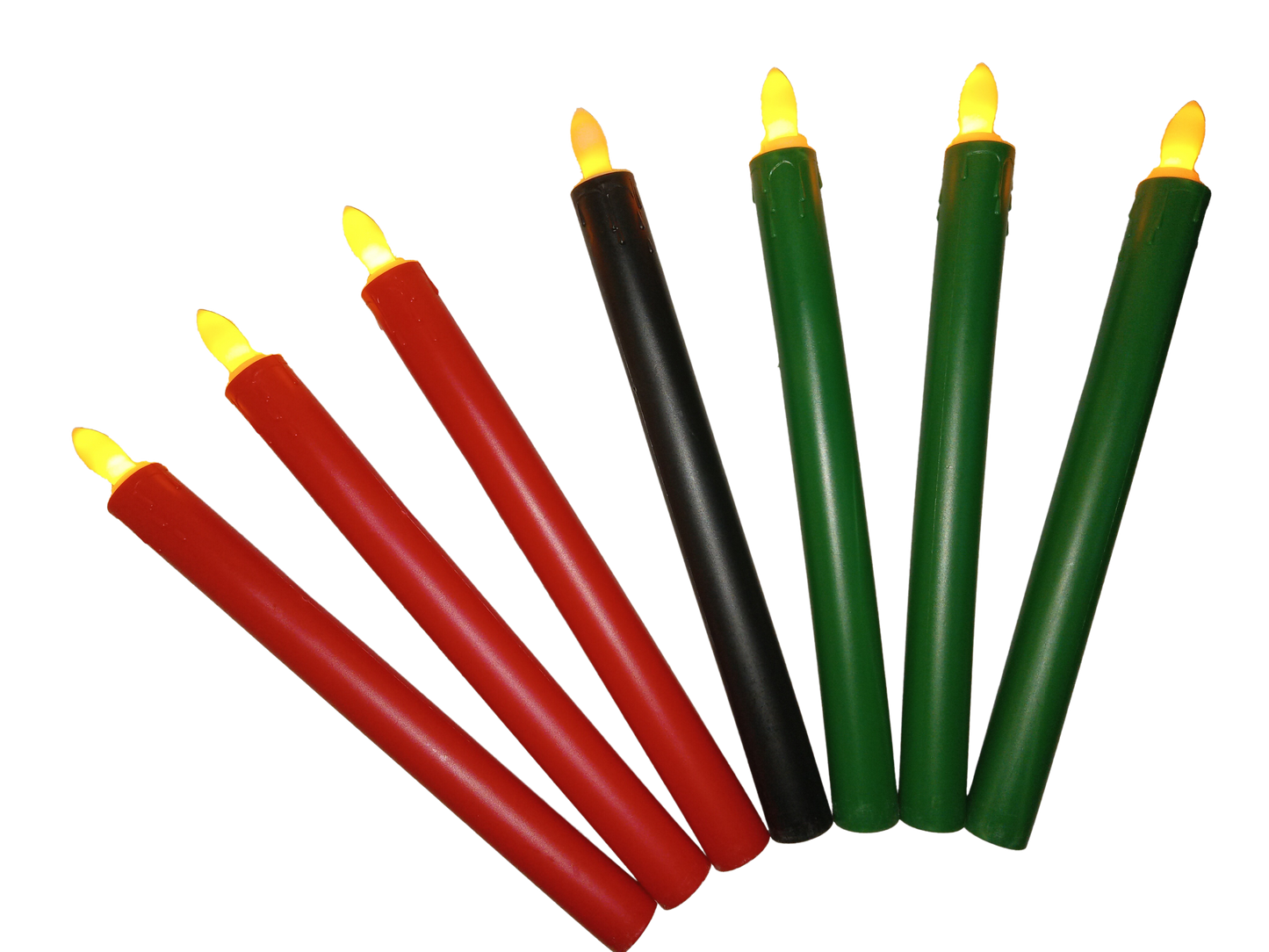 Kwanzaa Kinara Candle Holder Set with Flameless Battery Powered Electric Candles